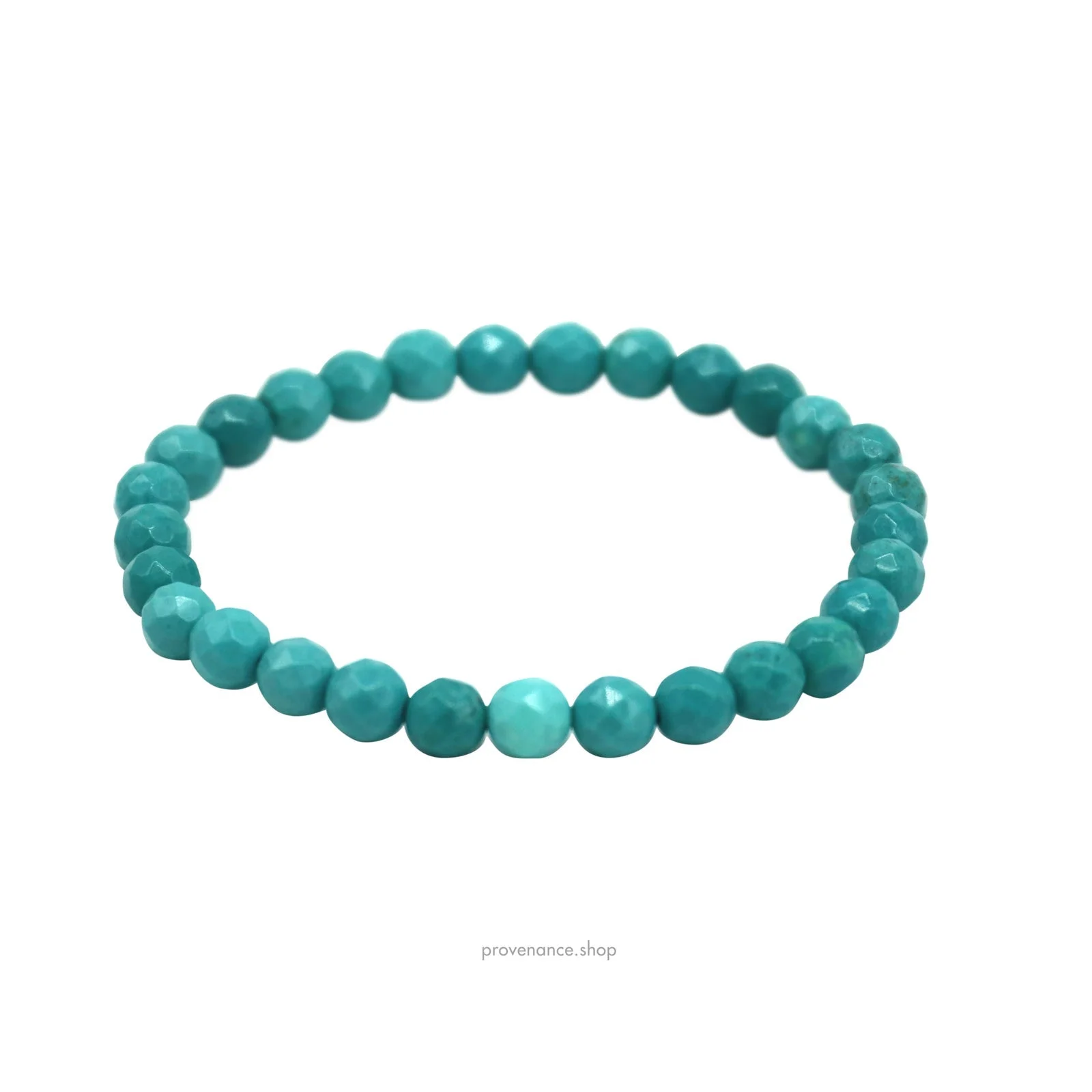 Bracelet - Faceted Turquoise 6mm. - 1
