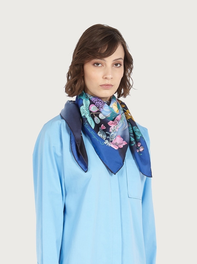 CORISIA PRINT SILK FOULARD - 2