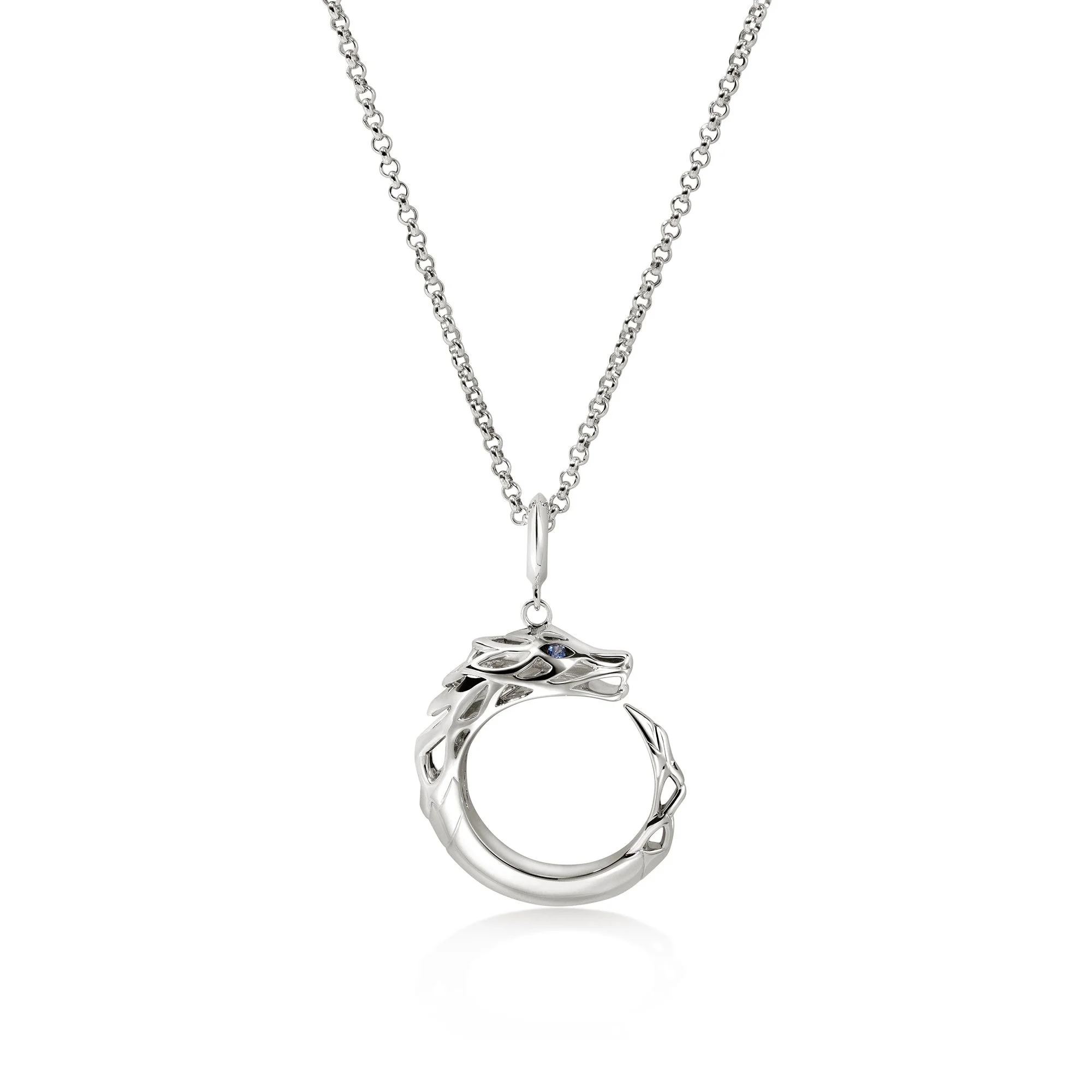 Naga Pendant Necklace, Sterling Silver - 1