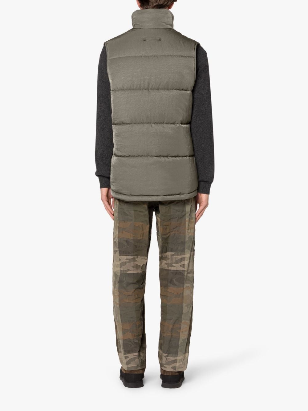 OSAKA ARMY GREEN NYLON GILET - 3