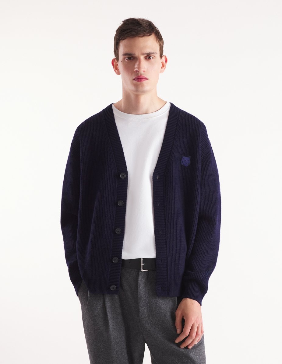 BOLD FOX HEAD PATCH  COMFORT RIBBED CARDIGAN - 3