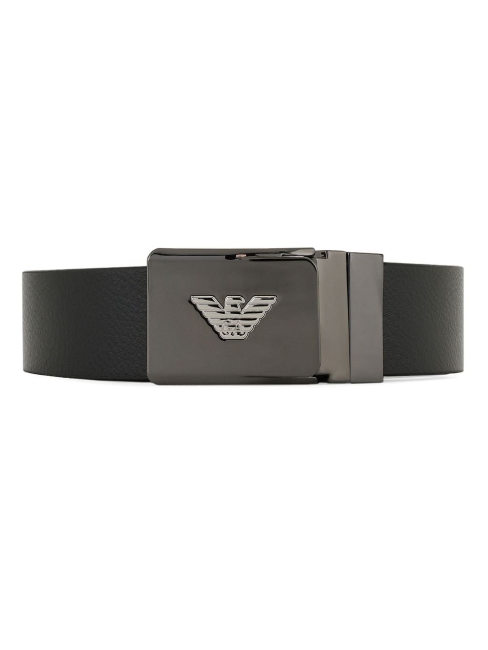 logo-buckle leather belt - 1