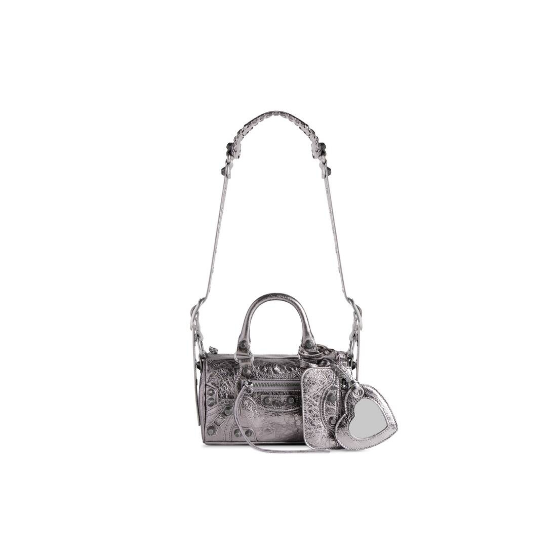 Balenciaga Hourglass Xs Bag in Coated Cotton with All Over Monogram
