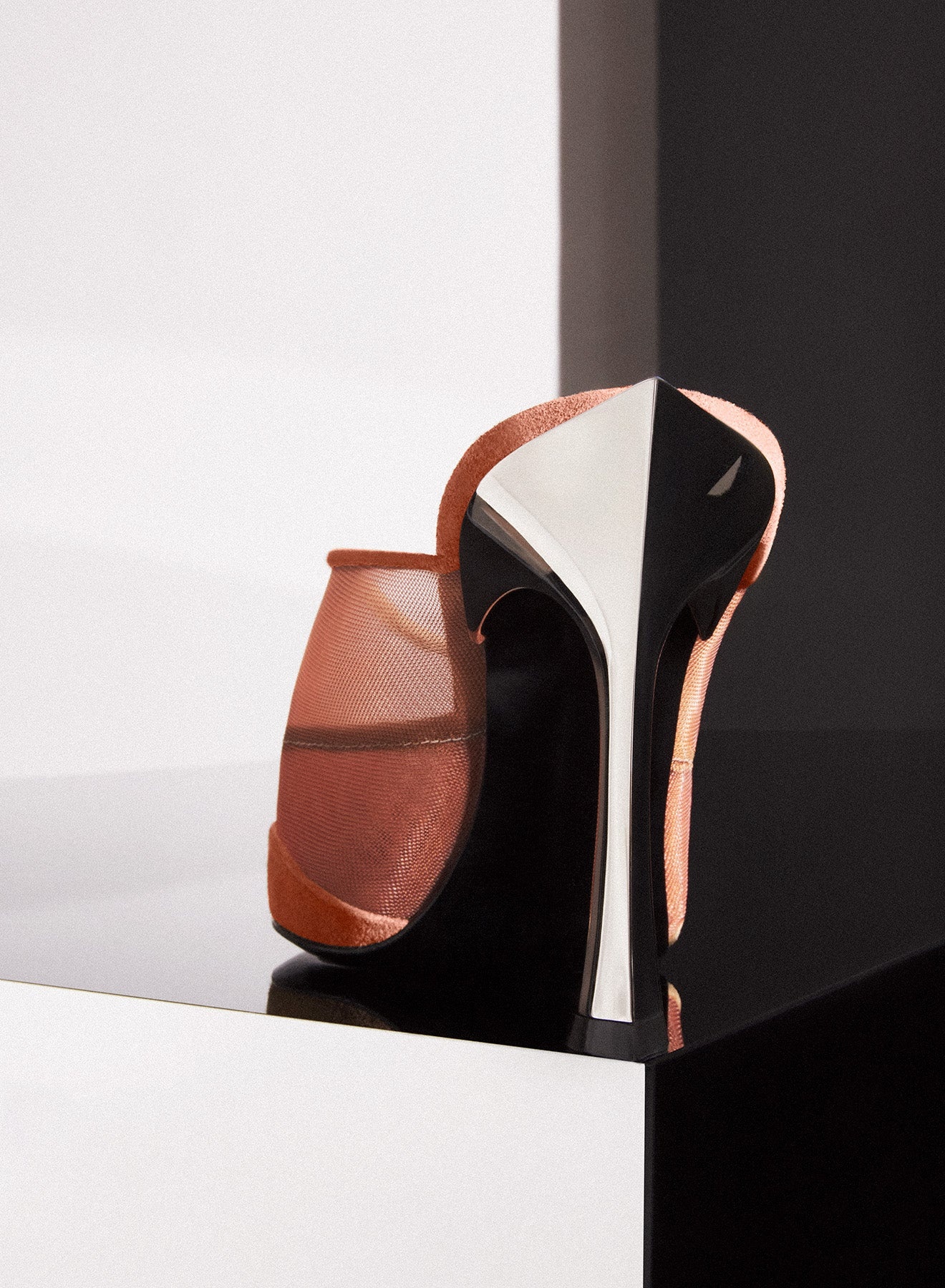 Cinnamon mesh Fang 95 mules - 4