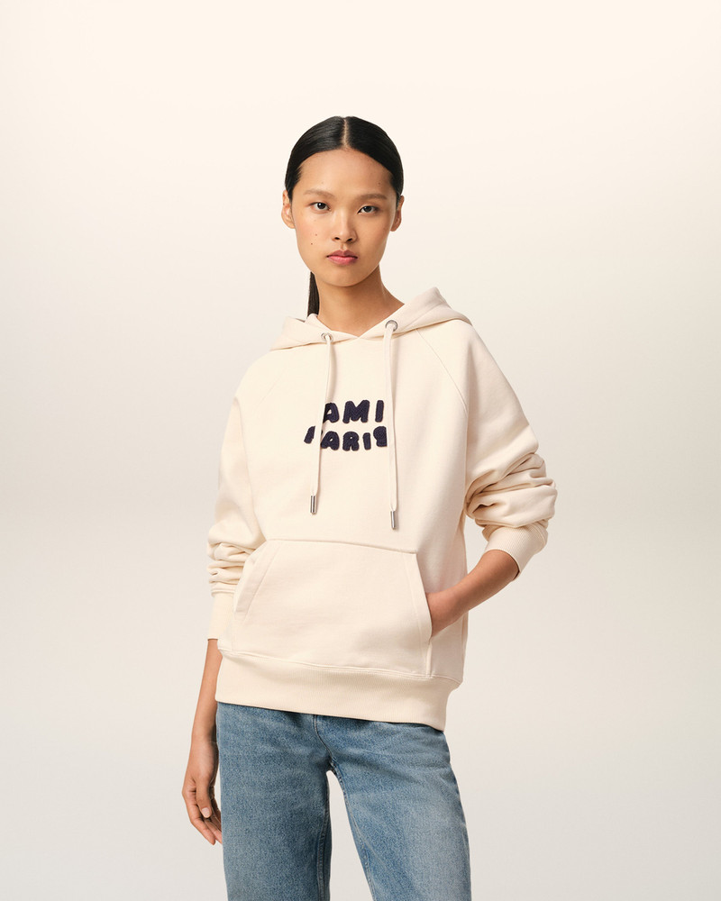 AMI Paris BEIGE COTTON HOODIE WITH AMI PARIS PATCH outlook