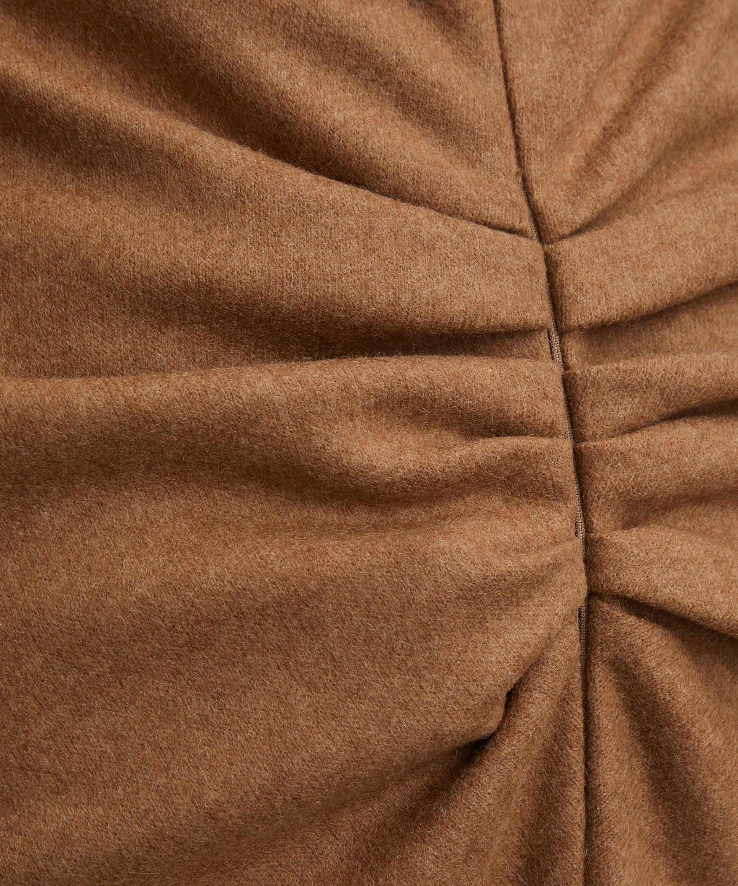 Toffee Melange Gathered Waist Midi Skirt - 5