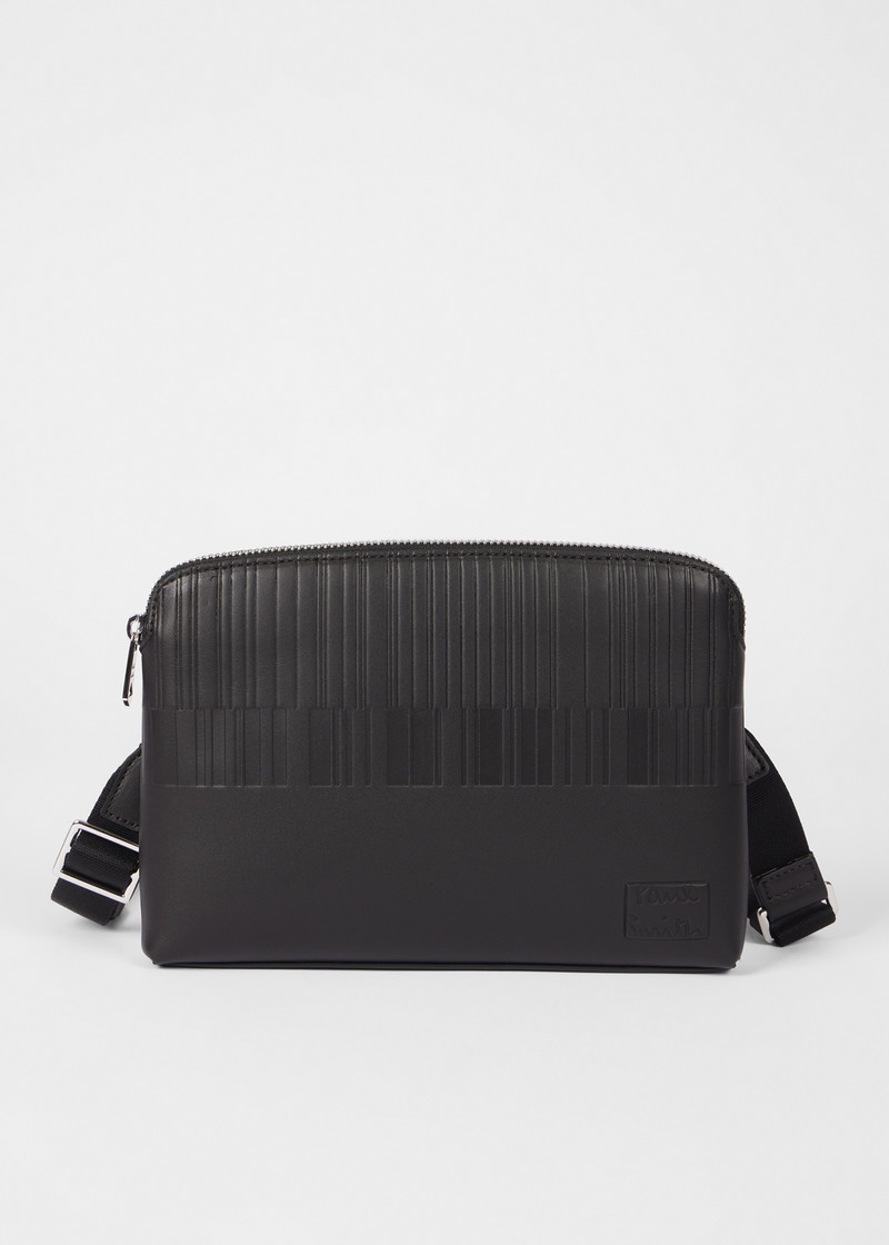 Dark Brown Leather 'Shadow Stripe' Cross-Body Bag 6