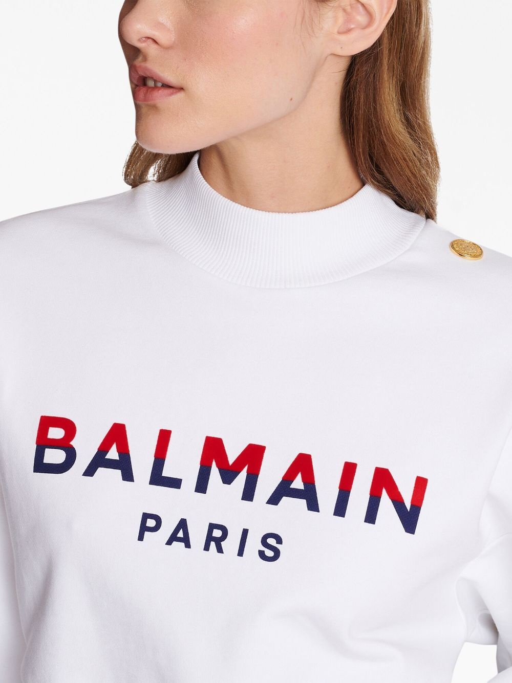 3-Buttons logo-print cotton sweatshirt - 6