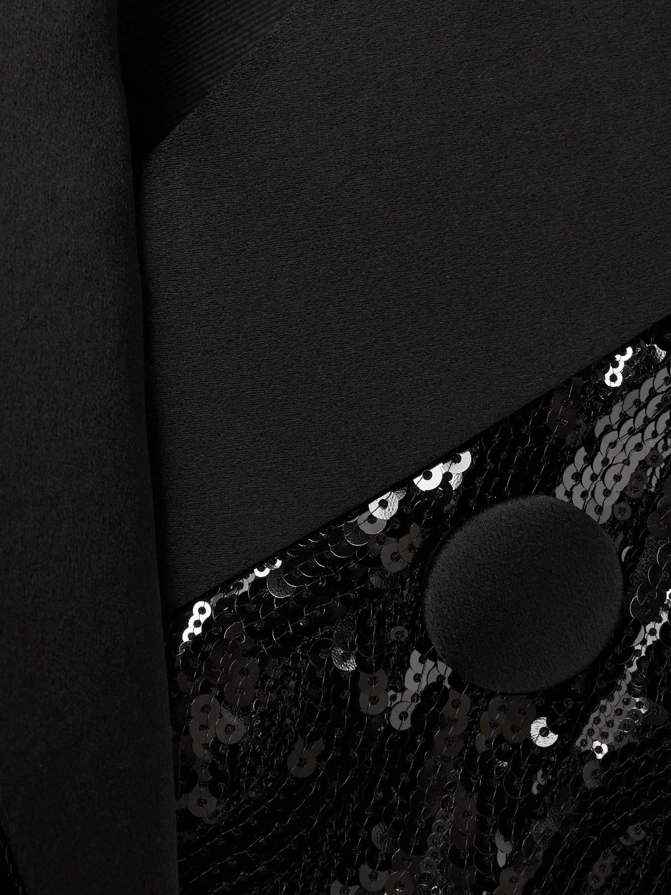 Double-breasted sequined crepe mini dress Black - 4