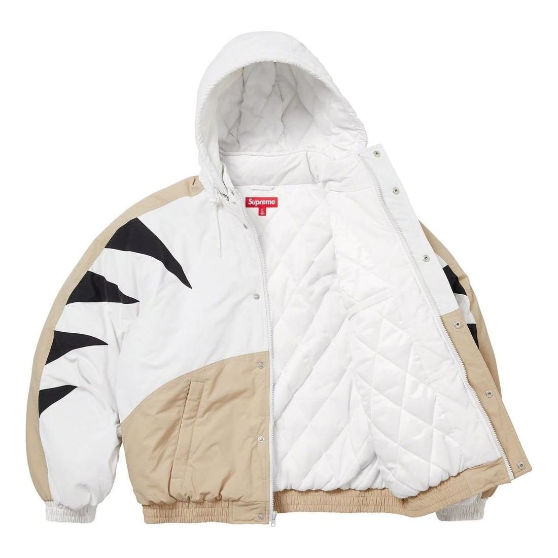 Supreme Wildcat Sideline Puffer Jacket 'White Black Beige' SUP-FW23-231 - 5