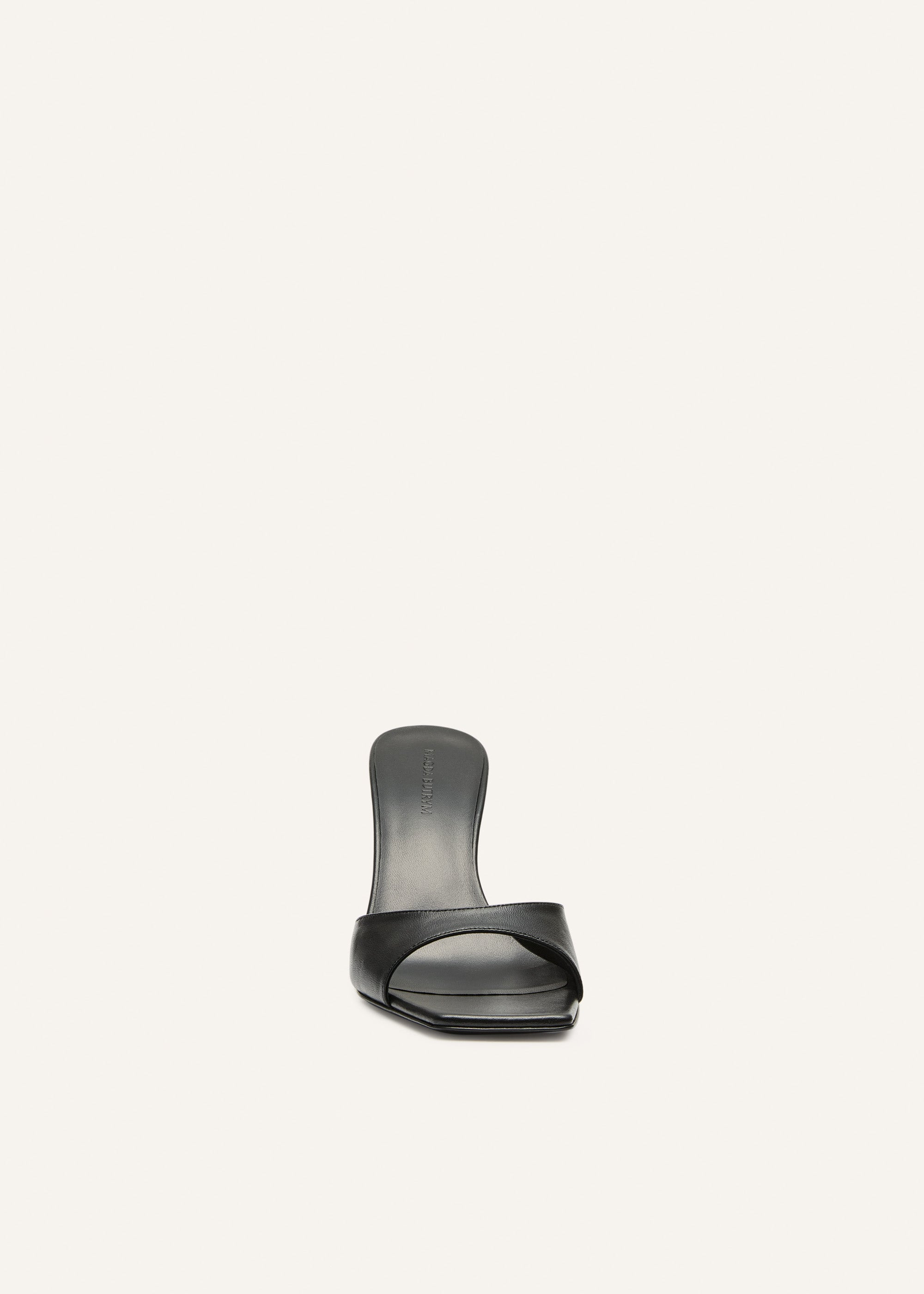 Thin leather mule in black leather - 3