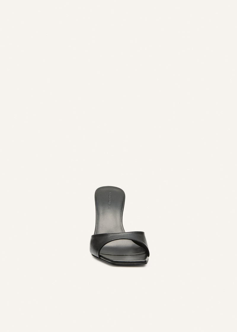 Thin leather mule in black leather 3