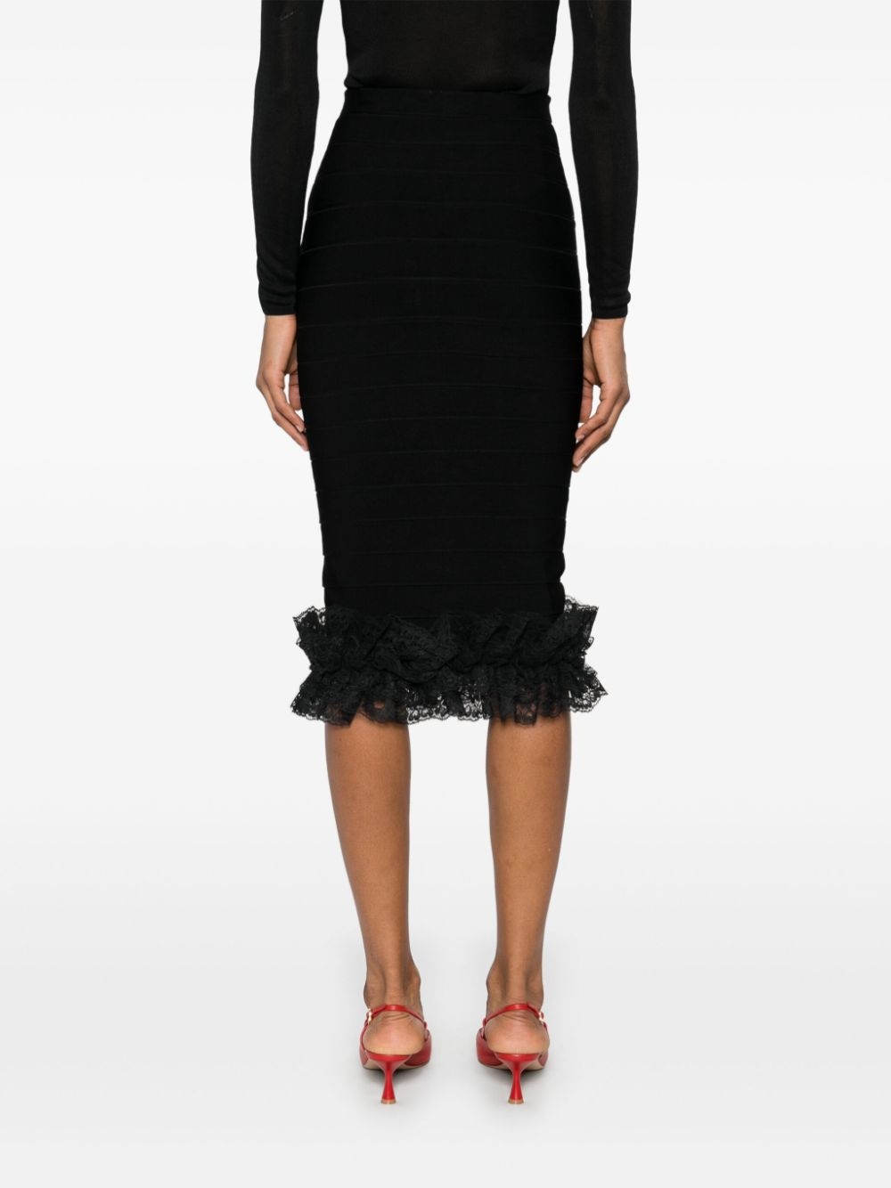 x Christopher Kane ruffle knit midi skirt - 4