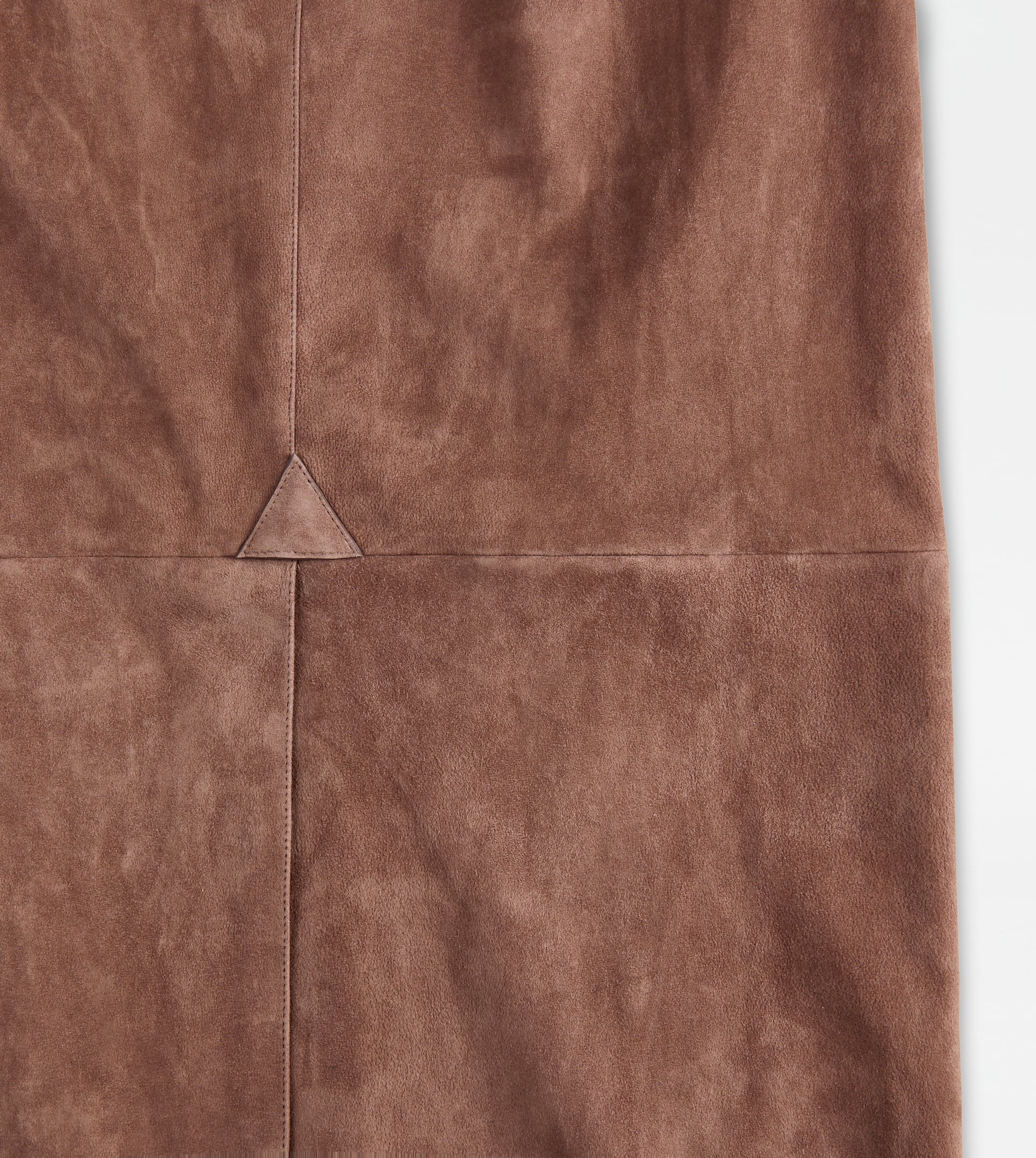 LONG SKIRT IN SUEDE - BROWN - 10