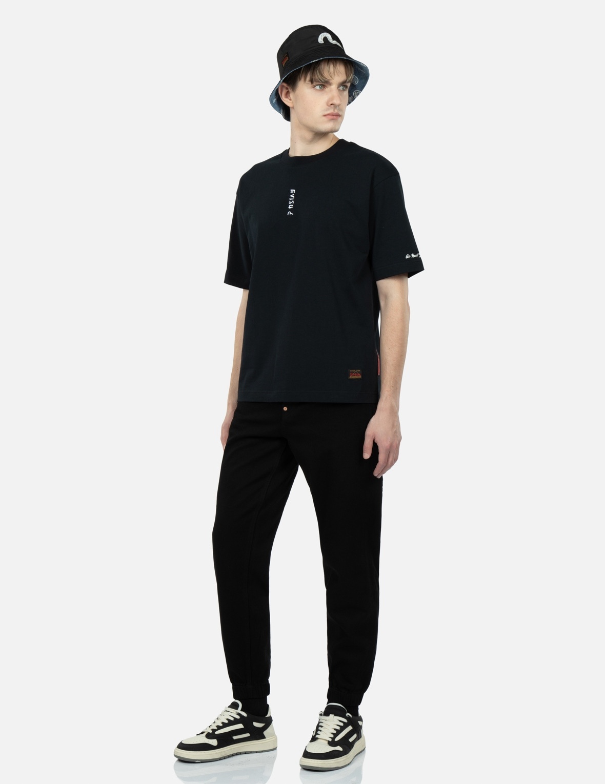 EAGLE-PATTERN DAICOCK EMBROIDERY  DENIM JOGGER PANTS - 4