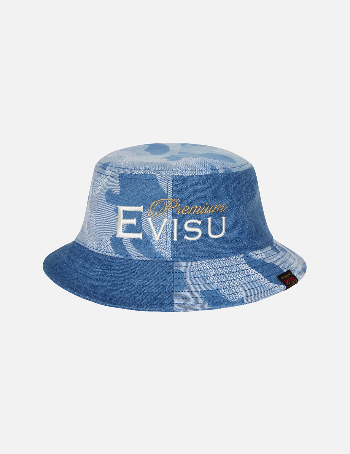 DENIM BLOCKING BUCKET HAT - 1