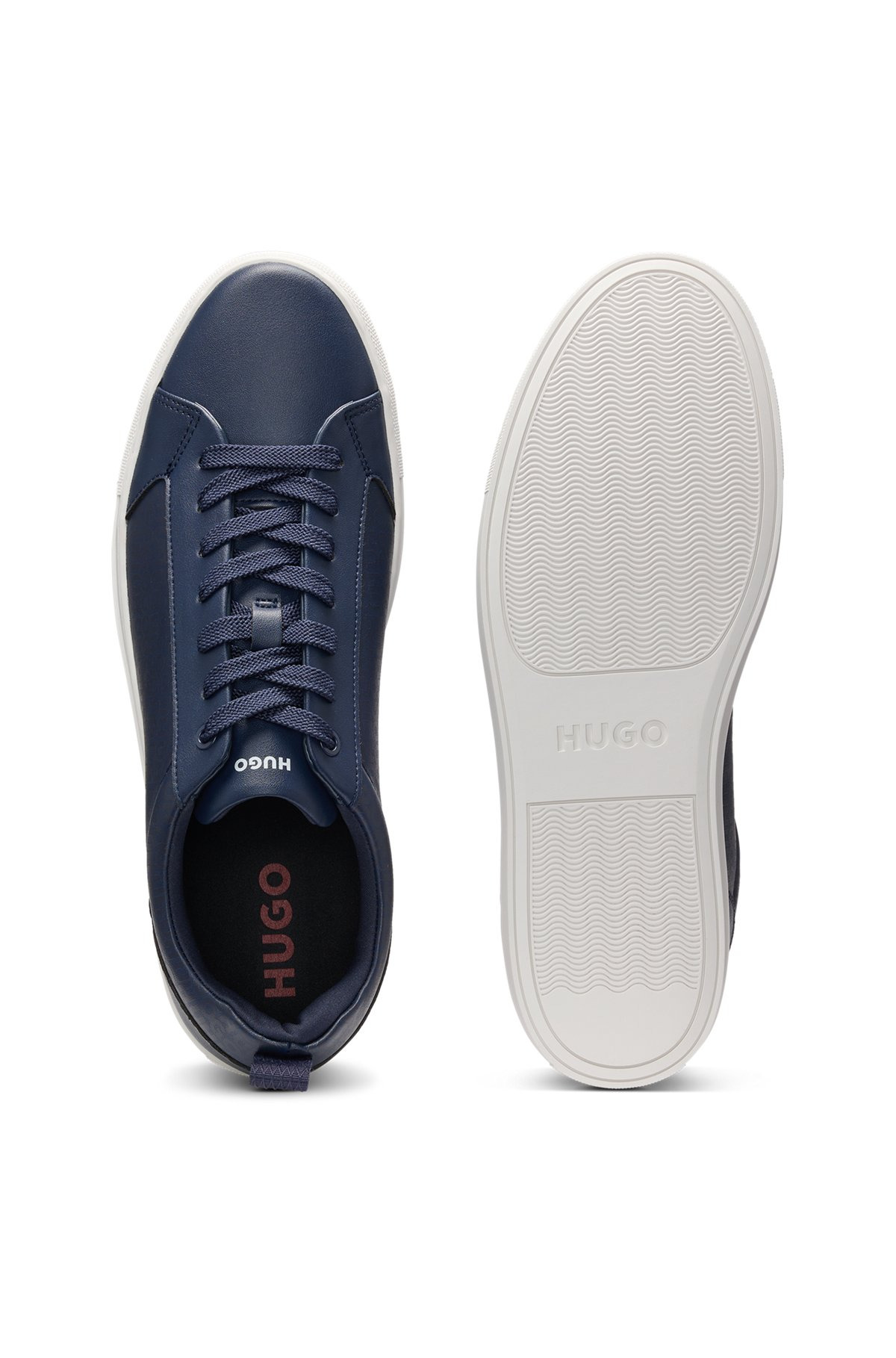 FAUX-LEATHER TRAINERS WITH TONAL MONOGRAMS - 4