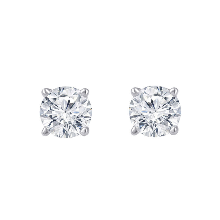 Brilliant Diamond - Brilliant Diamond 14KT White Gold 2.00 Carat Round Cut Lab Grown Diamond Stud Earrings for Women - 3