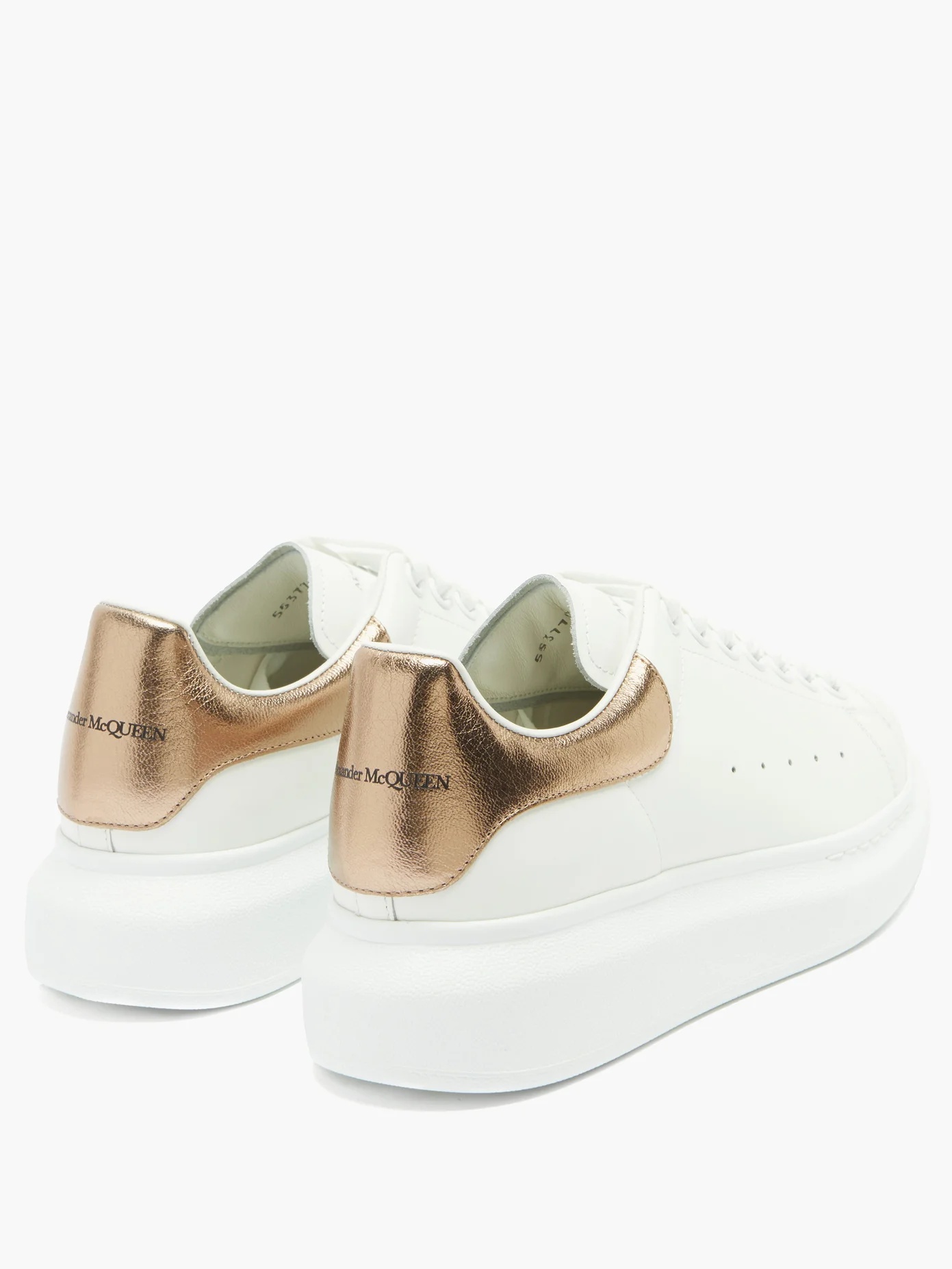 Oversized raised-sole leather trainers - 4