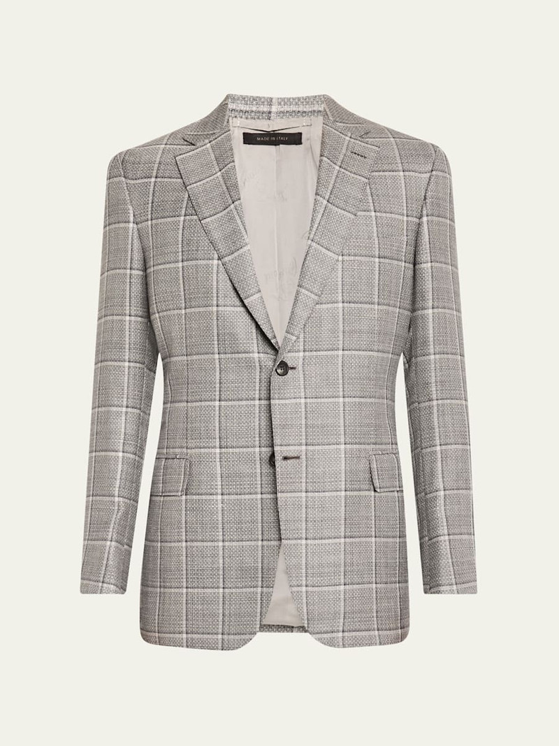 Men's Cashmere-Blend Plaid Sport Coat 1
