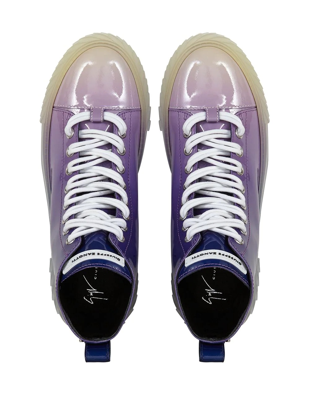 gradient high-shine sneakers - 4