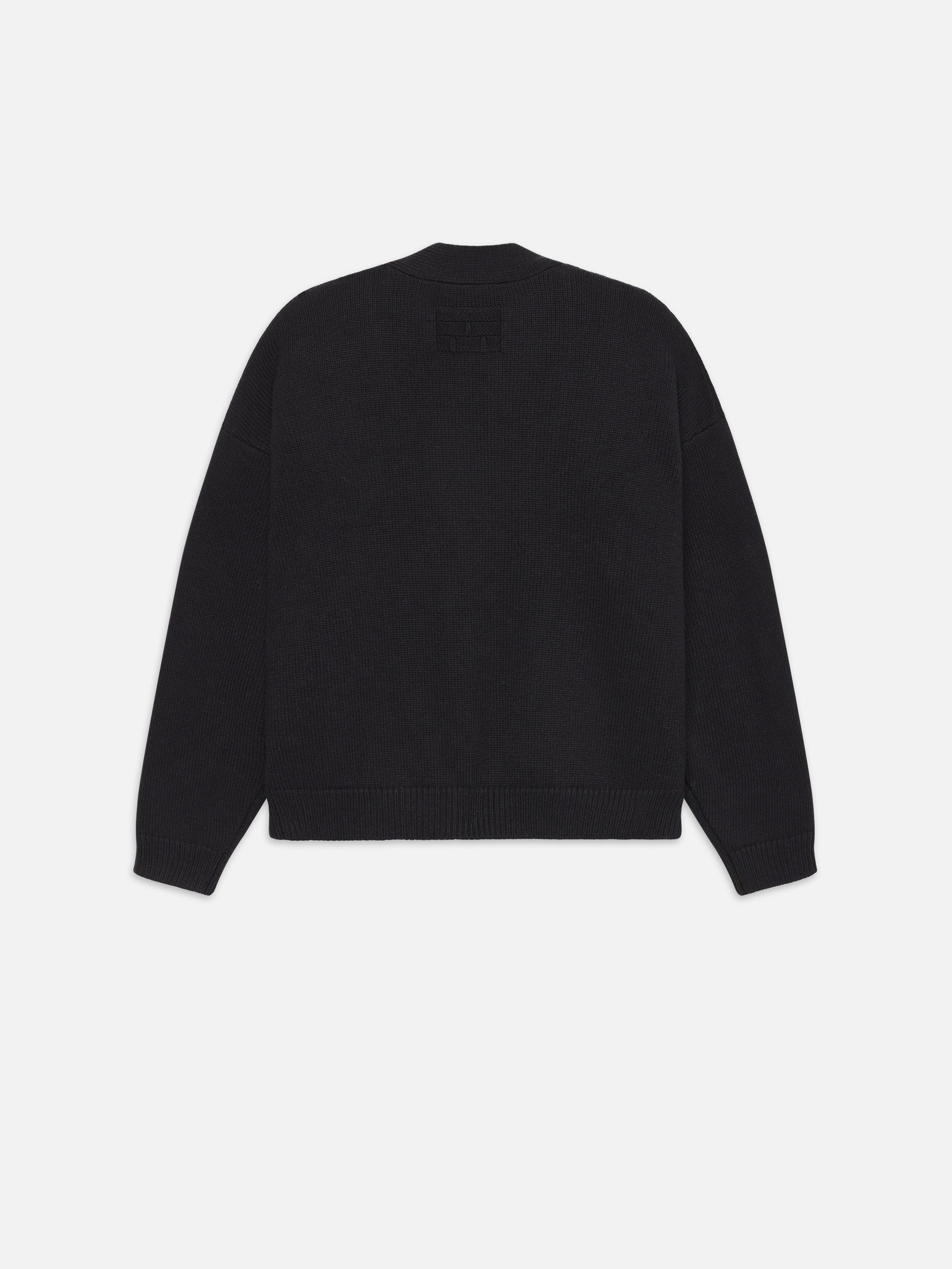 Rib Cardigan in Black - 3