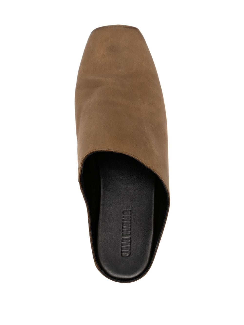 square-toe leather slippers - 4