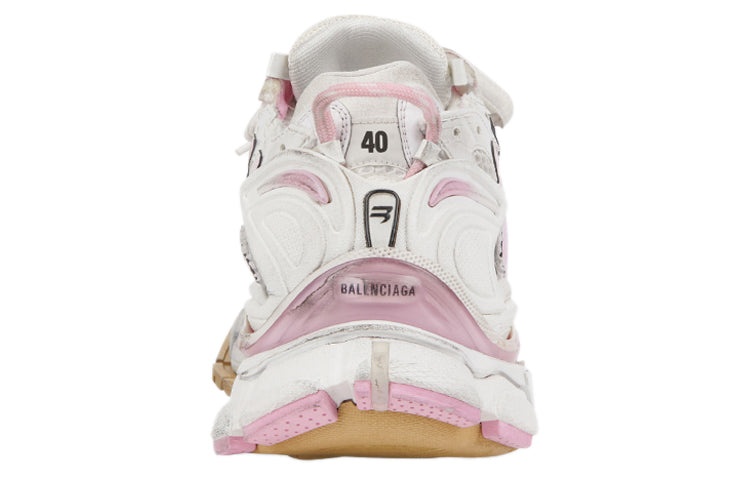 (WMNS) Balenciaga Runner Sneakers 'White Baby Pink Mesh and Nylon' 677402W3RB39059 - 5