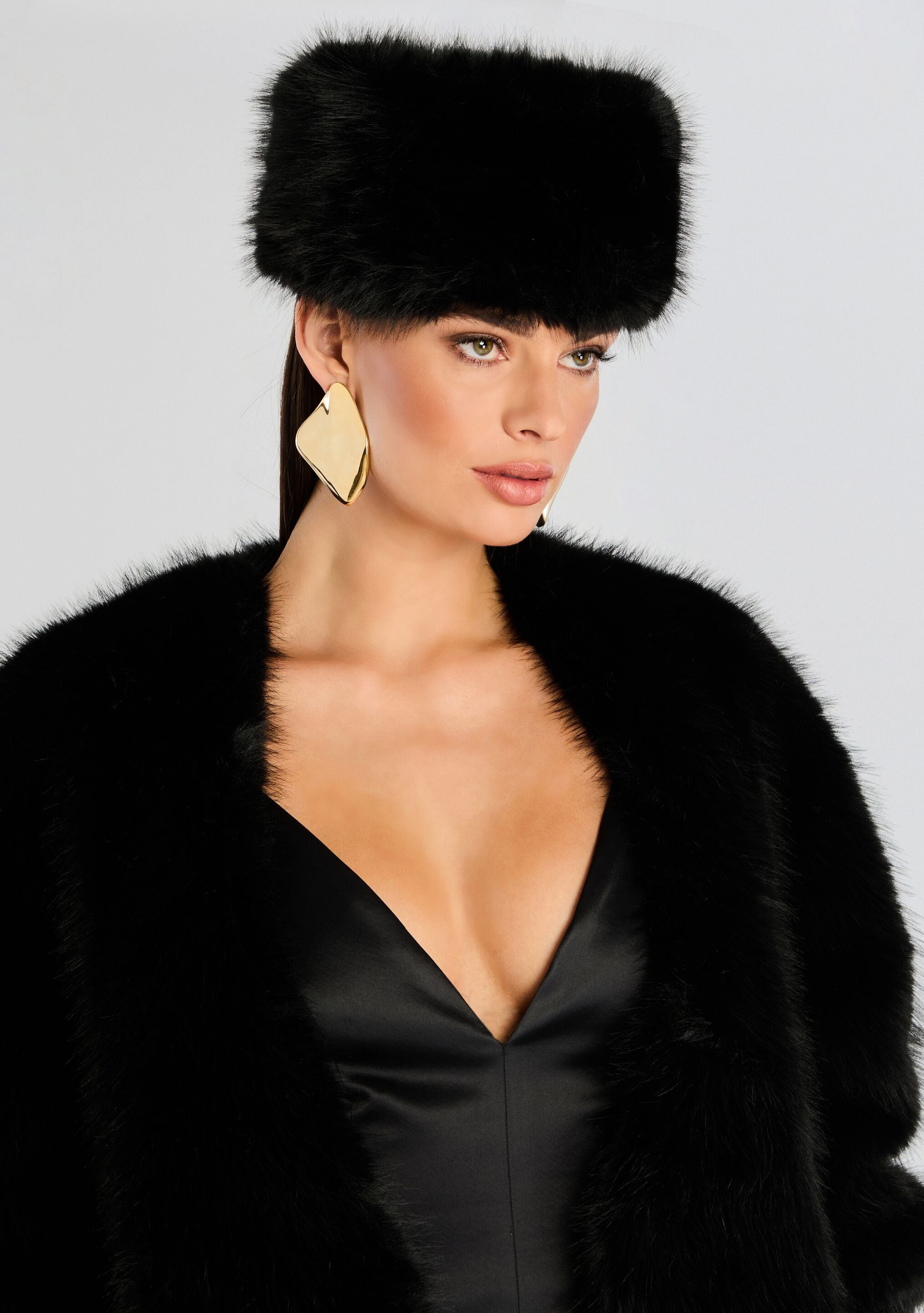 CONTESSA FAUX FUR HAT - 1