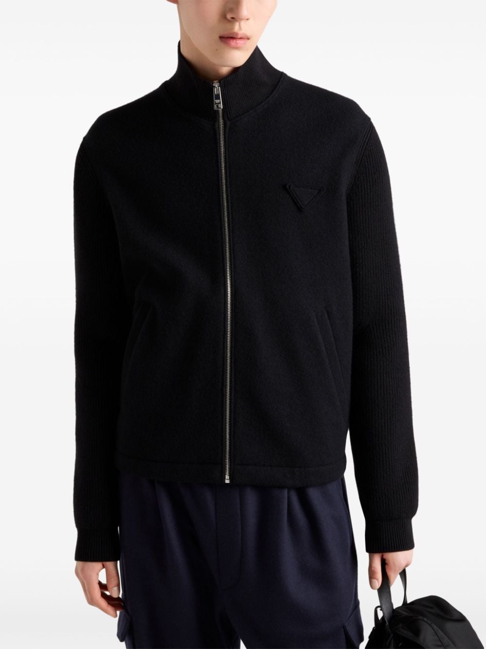 Wool and cashmere zipper cardigan - 4