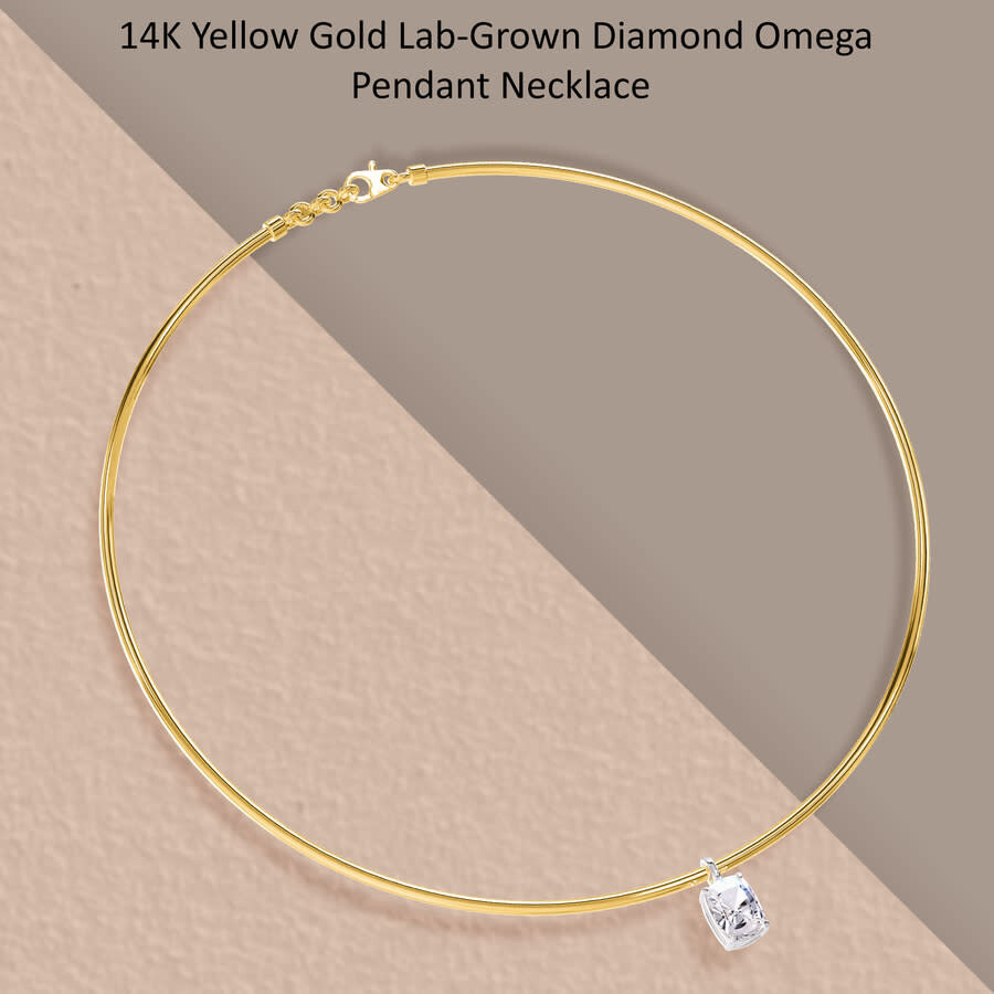 Diamond2Deal - Diamond2Deal 14k Yellow Gold 2 Ct Radiant Cut Lab Grown Diamond Pendant Necklace 18" VVS-VS, E-F - 4