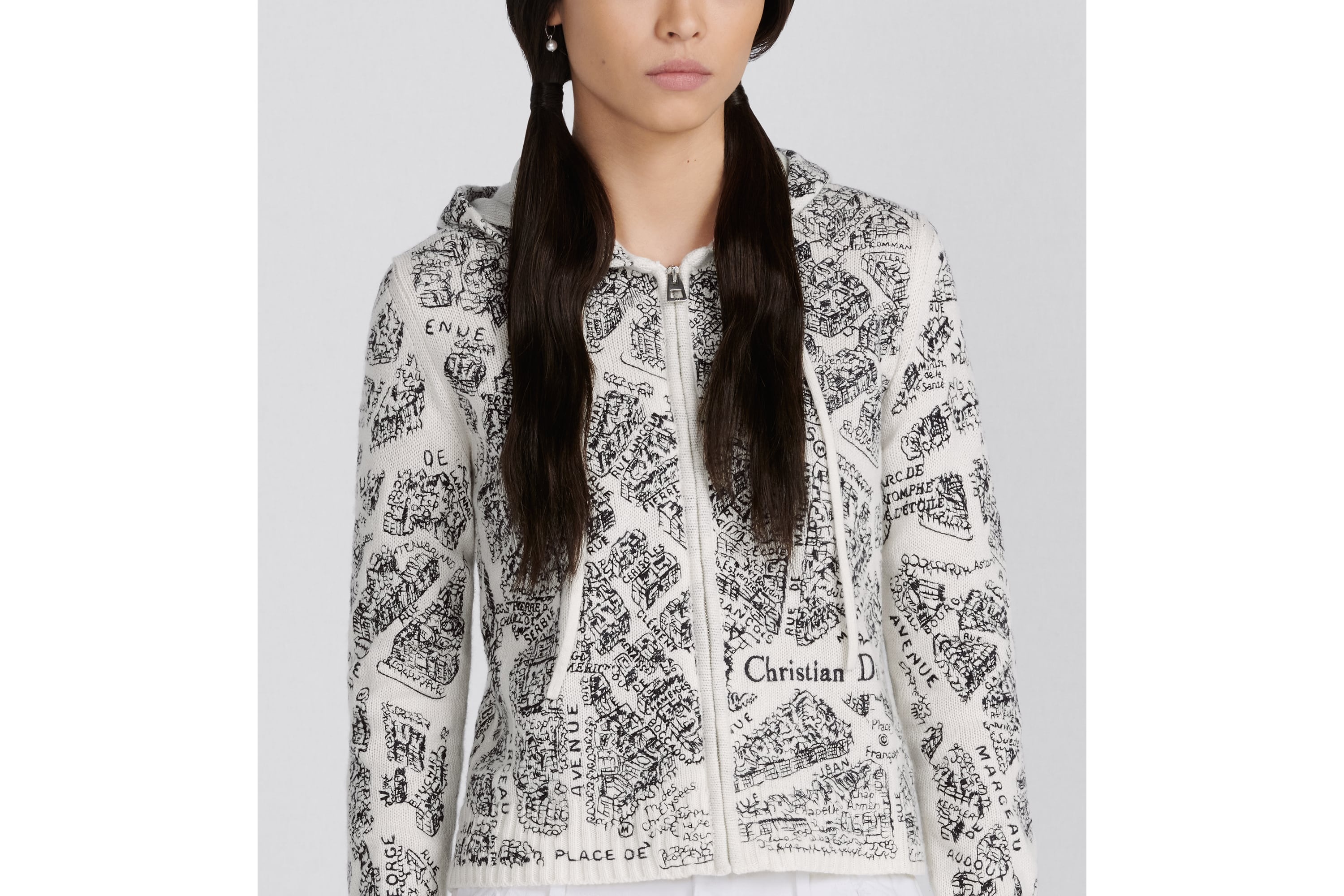 Embroidered Hooded Cardigan - 7