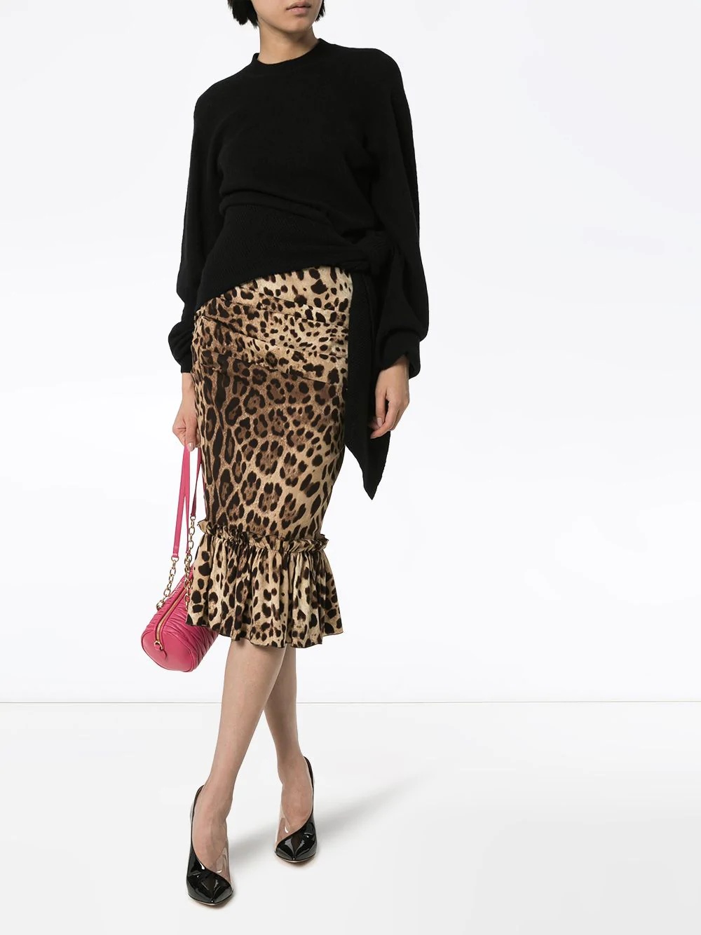 leopard print pencil skirt - 2