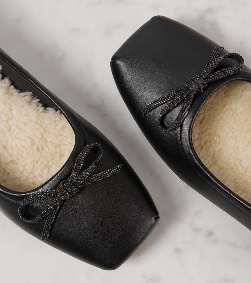 Beaded leather ballet flats 6