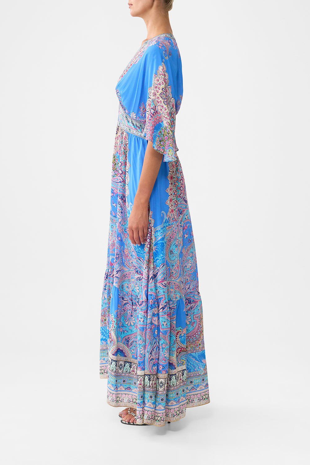 WAISTED DRESS WITH HEM RUFFLE - 4