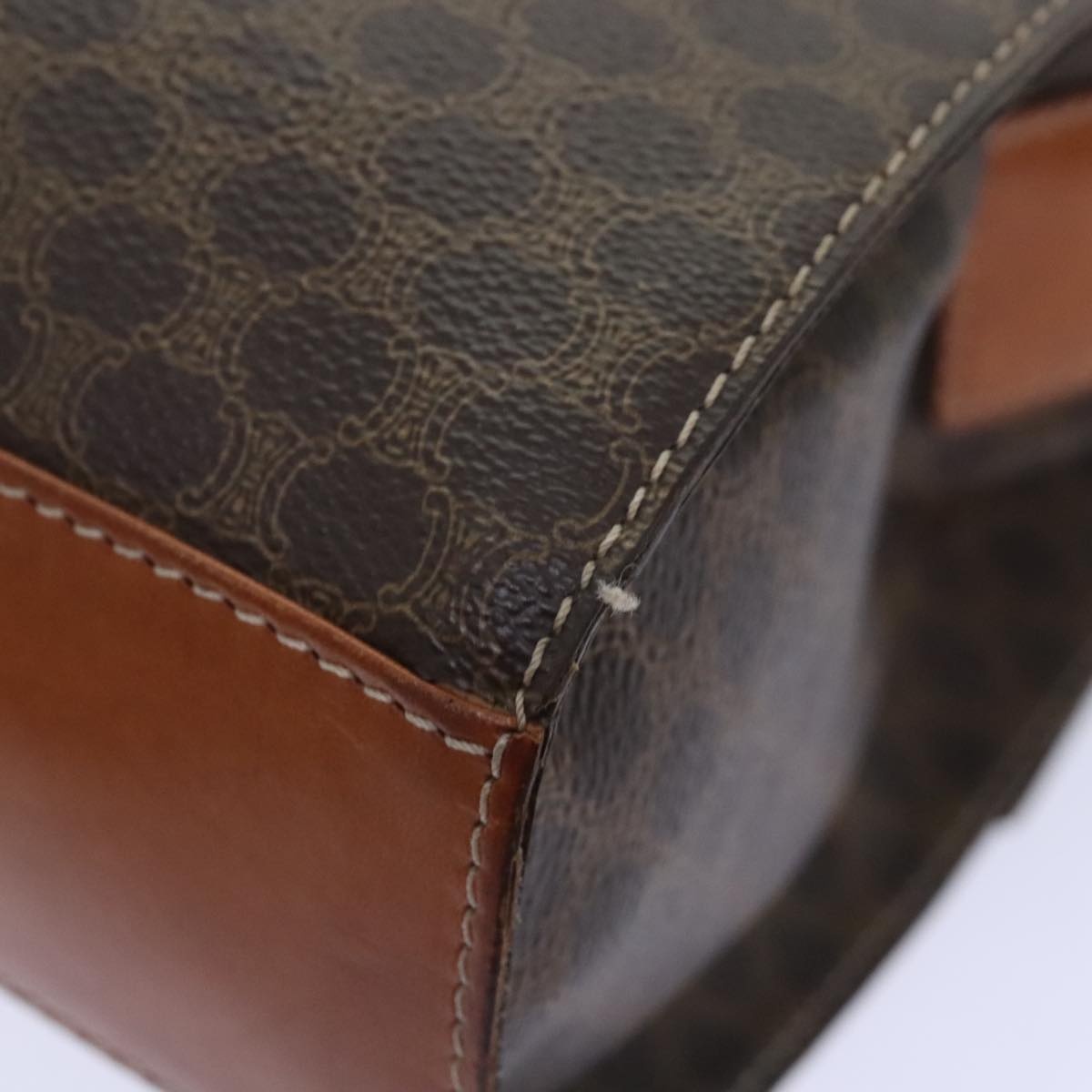 CELINE Macadam Canvas Shoulder Bag Pvc Leather Brown - 9