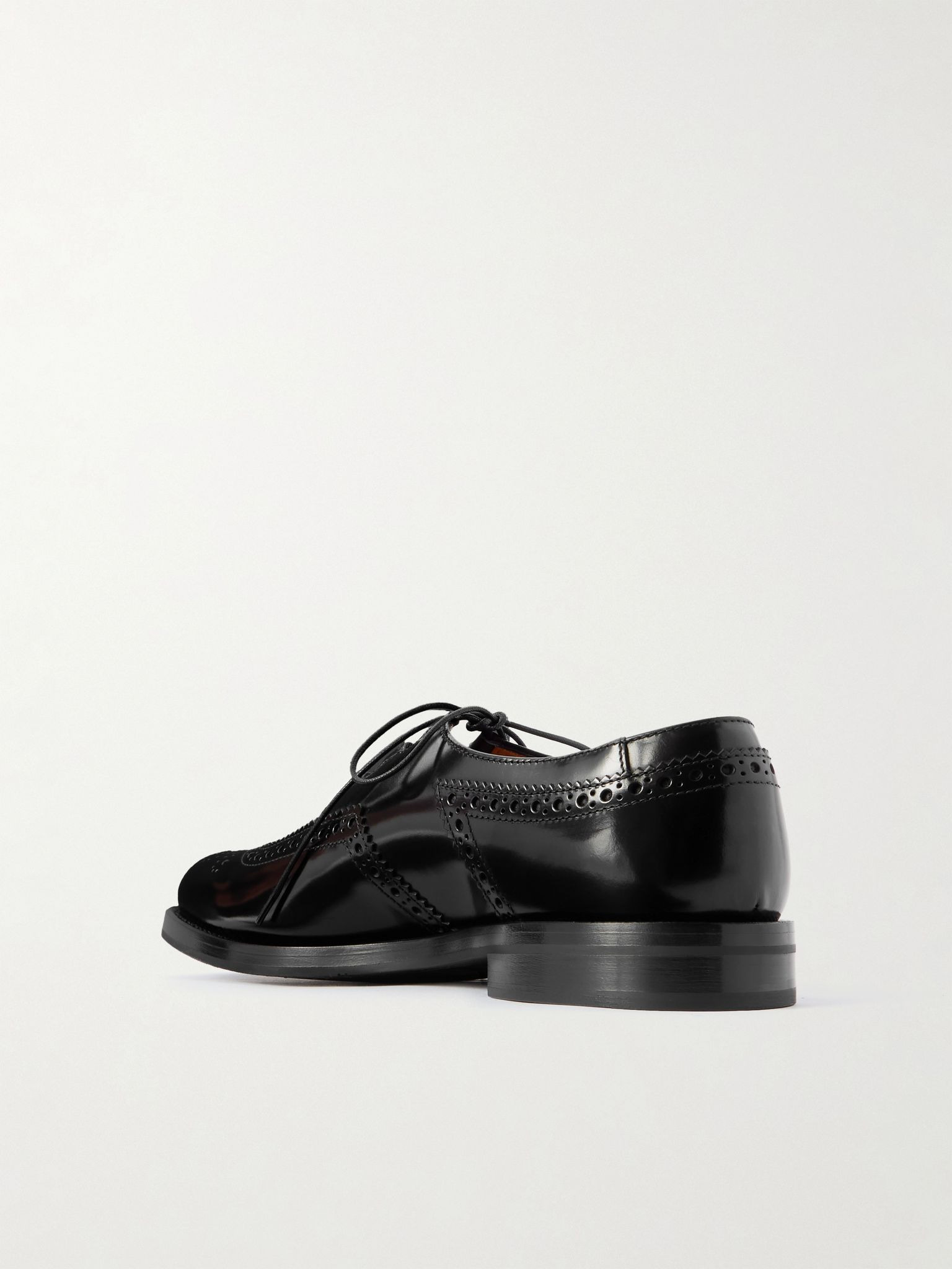 Ghillie perforated leather brogues Black - 3