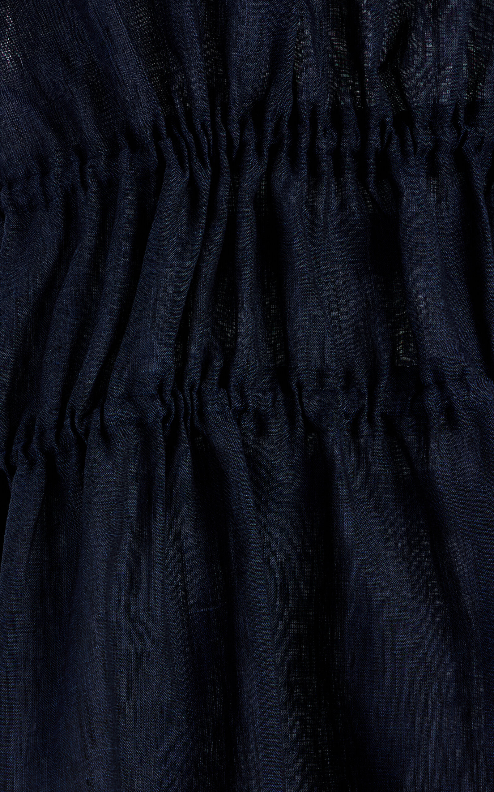 The Como Gathered Linen Mini Dress navy - 5
