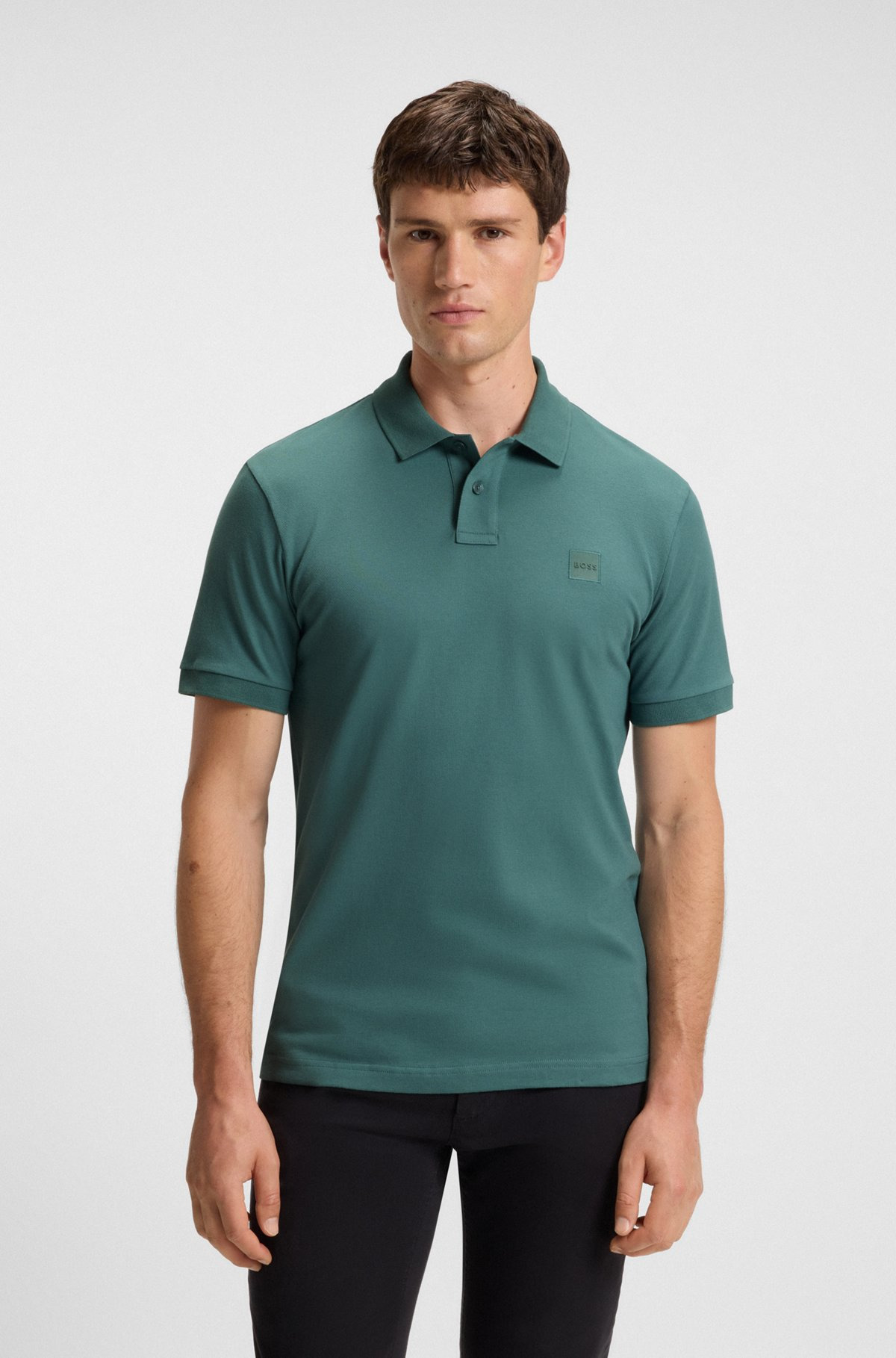 EXTRA-SLIM-FIT STRETCH-COTTON SHIRT WITH LOGO TAPE - 2
