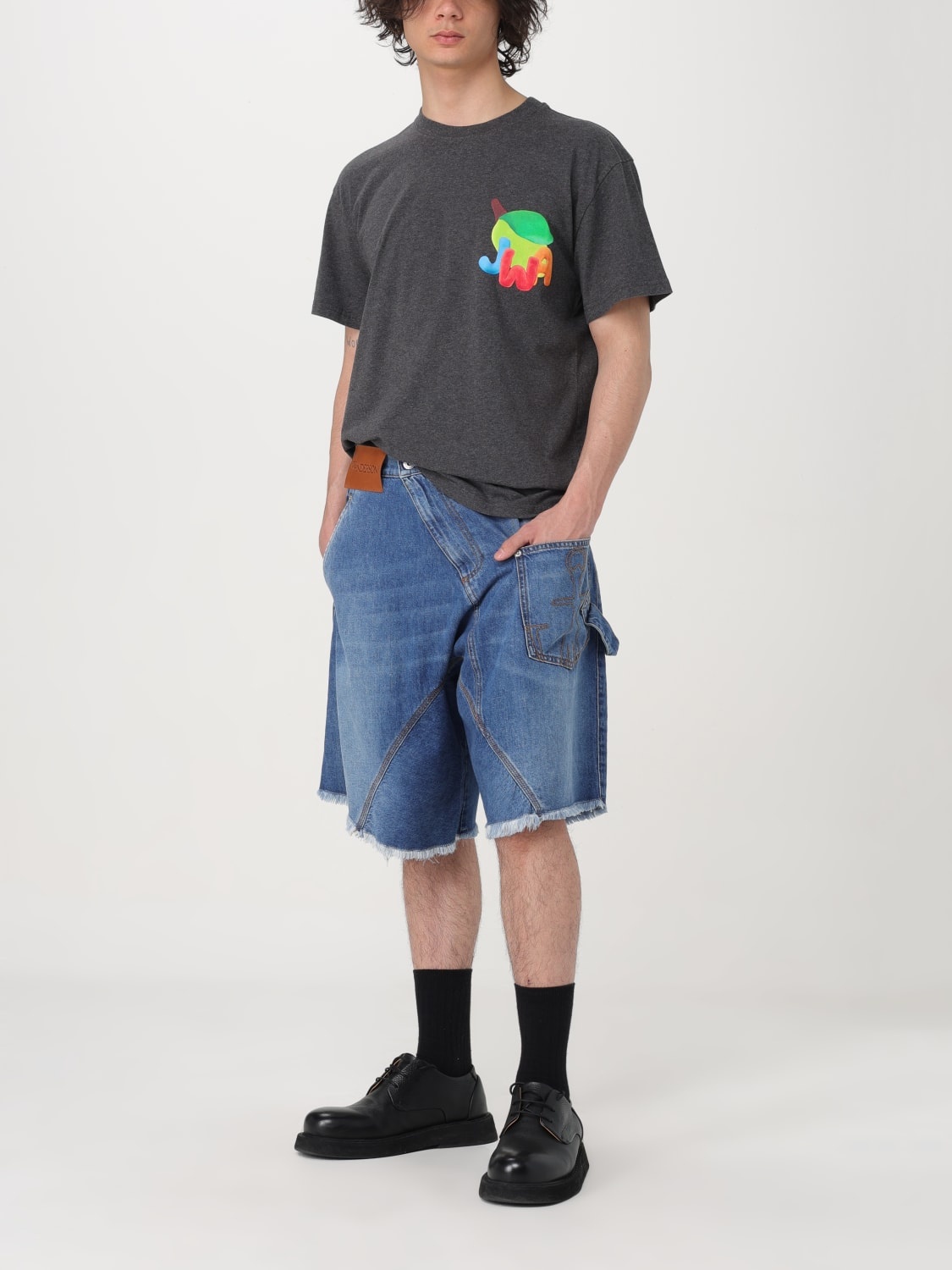 Tシャツ・カットソー JW Anderson JT0229 PG0980 LIME PRINT T-shirt CONTRAST EMBROIDERY T-SHIRT – JW Anderson