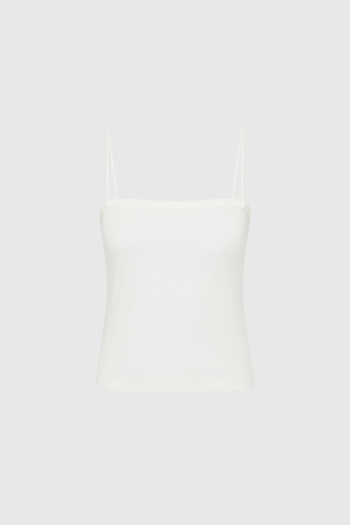 Organic Cotton Square Neck Cami - White - 1