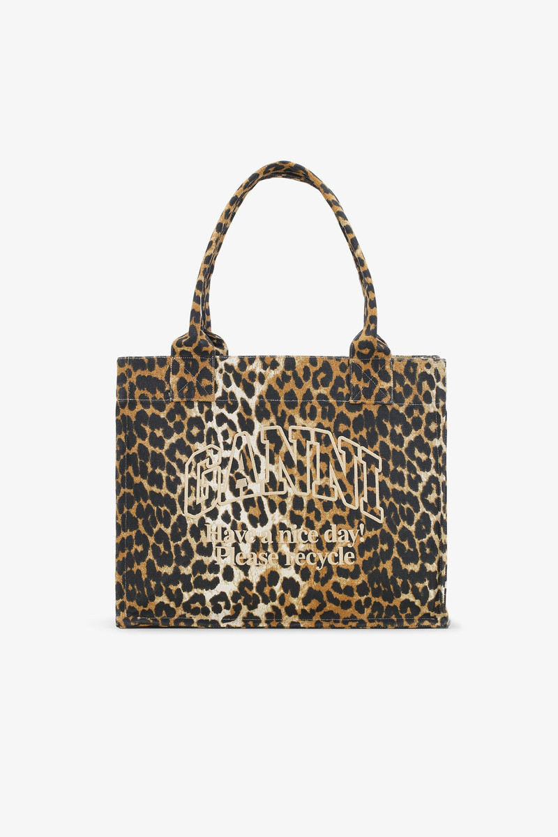 LEOPARD LARGE CANVAS TOTE BAG - 1