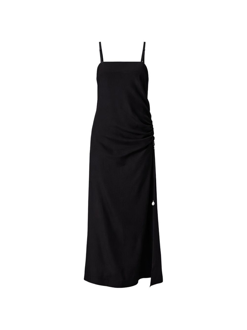 draped-detail silk maxi dress 1