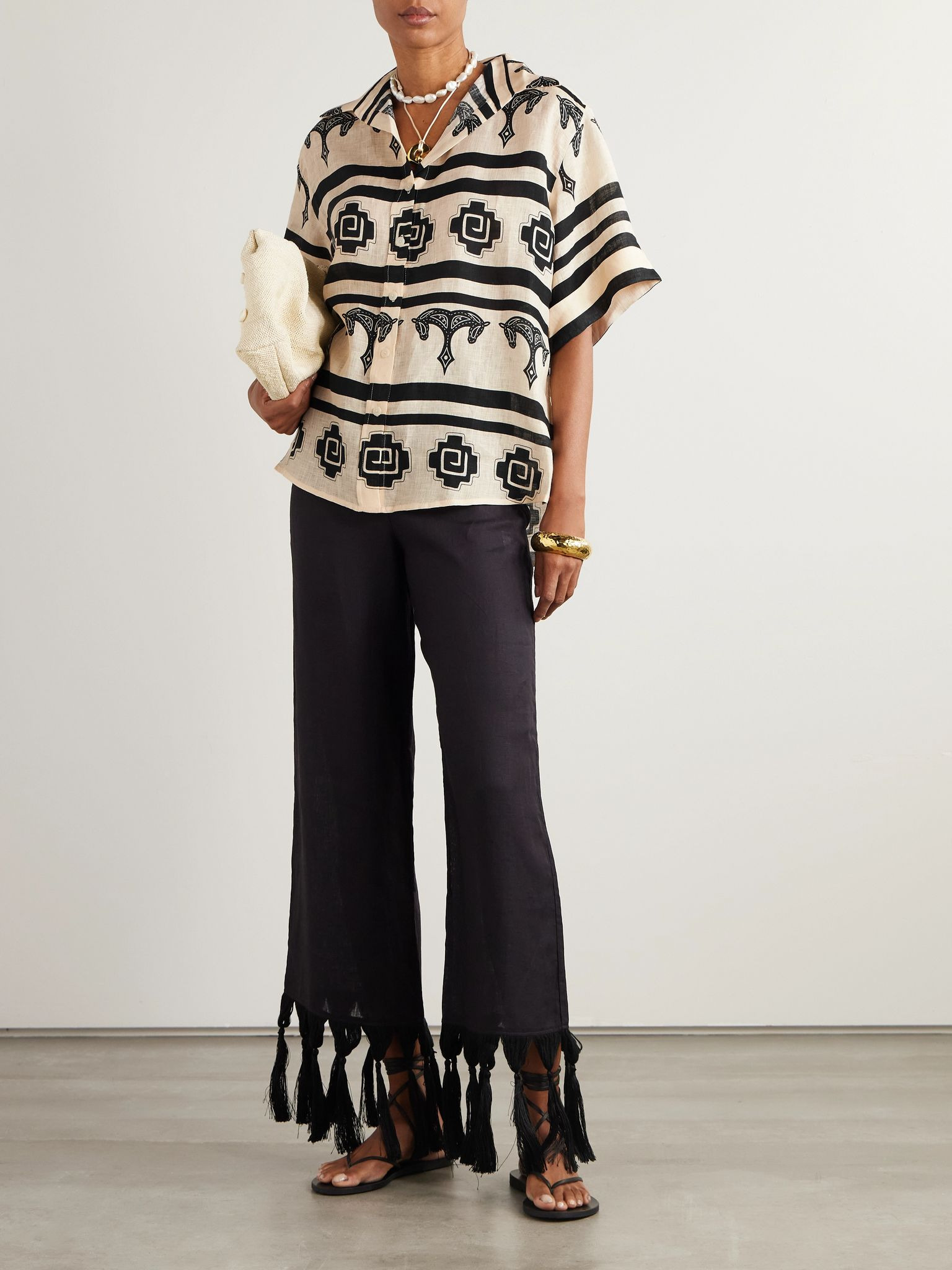 La Creciente printed linen shirt Multi - 2