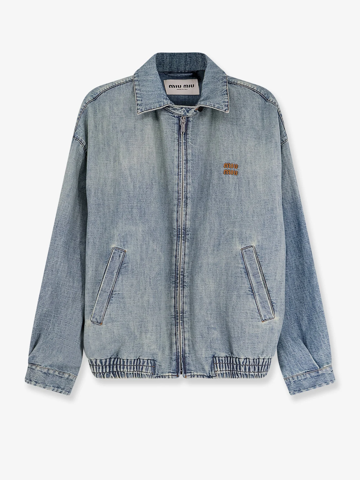 Denim Jacket With Miu Miu Embroidery - 1