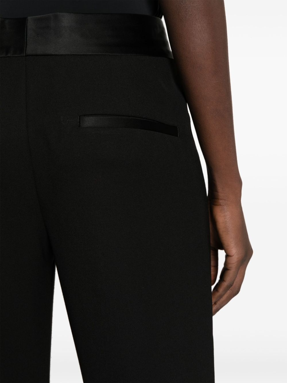 satin-trim wool trousers - 5