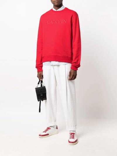 Lanvin logo-embroidered crew-neck sweatshirt outlook