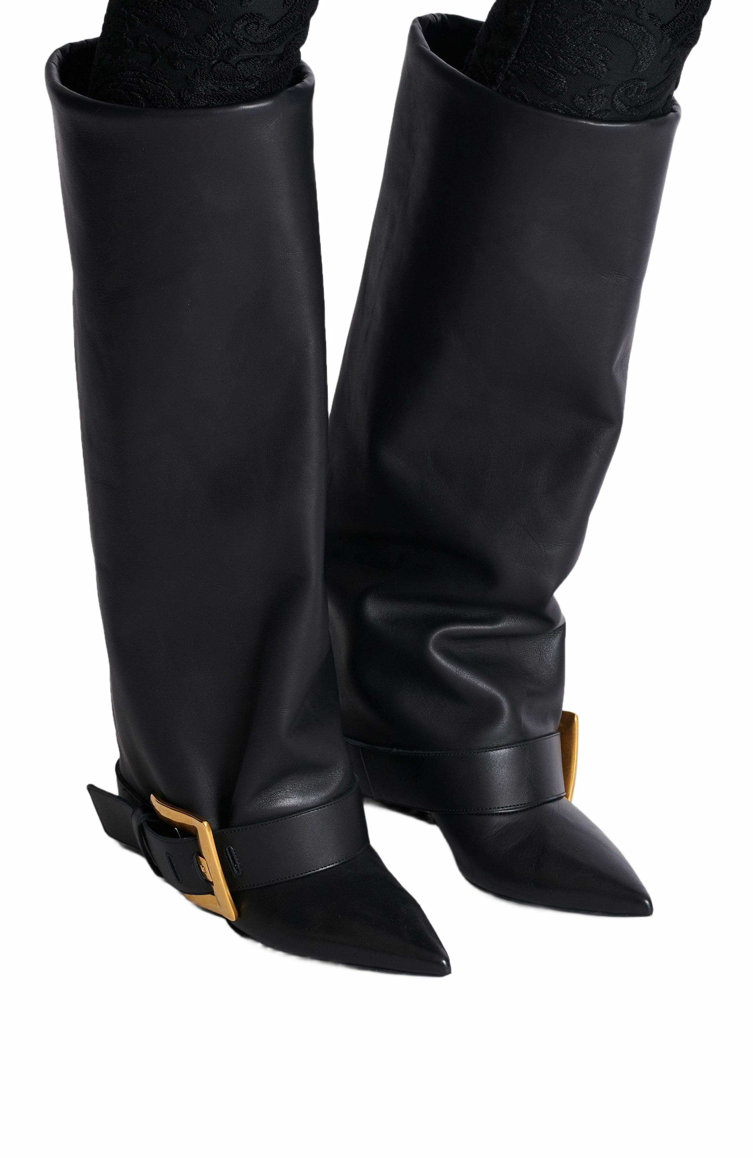 Balmain Anthem calfskin leather boots in Black at Nordstrom - 2