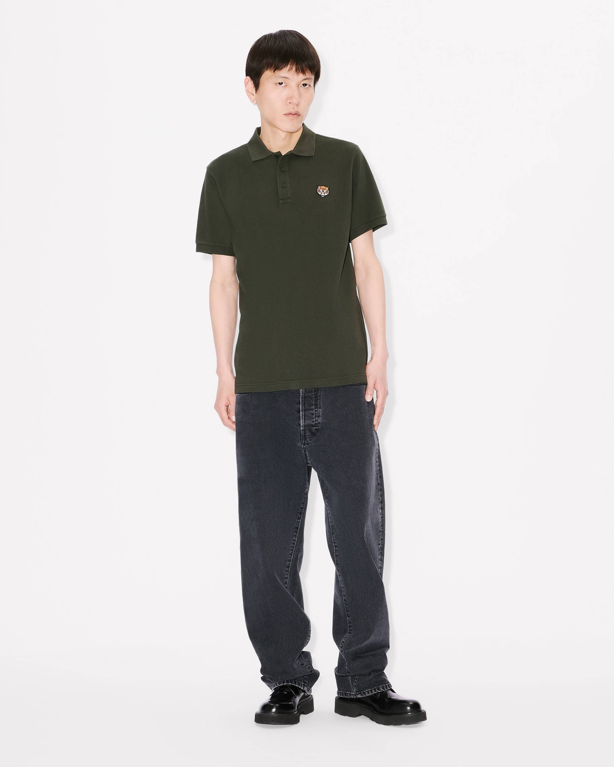 'KENZO Happy Tiger' embroidered slim polo in cotton - 5