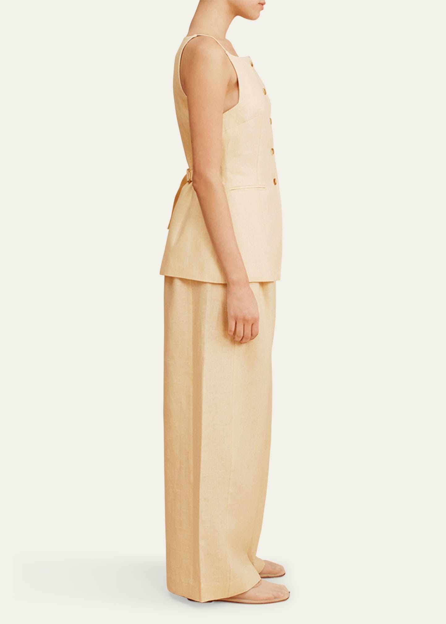 Parker Wide-Leg Linen Trousers - 4